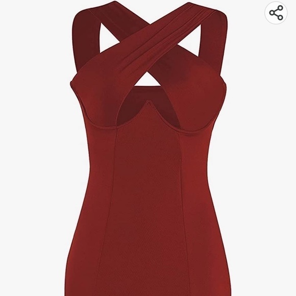 ⭐️CUT Out Crisscross Halter Wrap Split Sexy Bodycon Party Club Mini Dress⭐️ - Picture 2 of 8